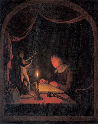 Junger Künstler beim Skizzieren von Gerrit Dou