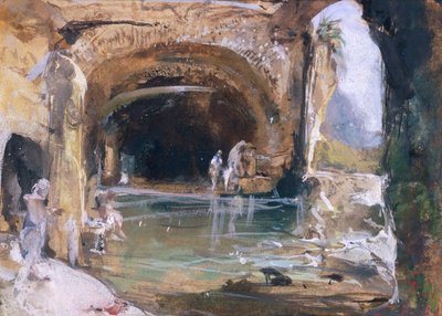 Badende in der Höhle, Neapel von Giacinto Gigante