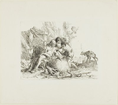 Zwei Magier und ein Kind, aus Scherzi von Giambattista Tiepolo