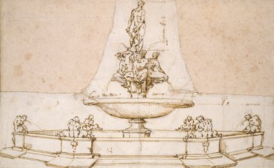 Entwurf für einen Brunnen, Ende des 16. Jahrhunderts von Giambologna