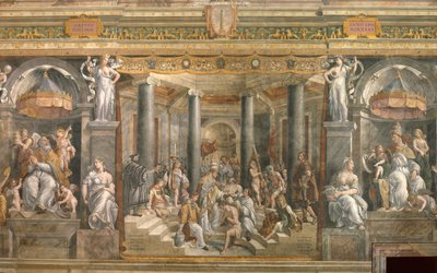 Die Taufe von Konstantin, 1517-1524 von Gianfrancesco Penni