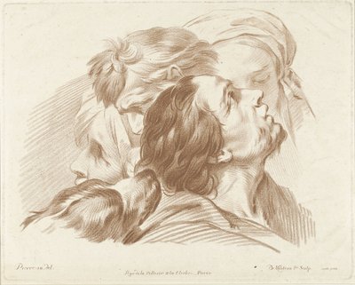 Studie von Köpfen und Hundekopf von Gilles Demarteau