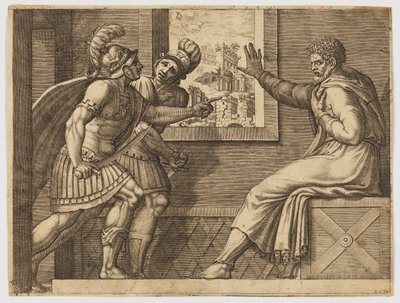 Caius Marius im Gefängnis von Giorgio Ghisi