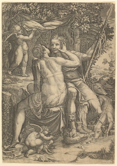 Venus und Adonis von Giorgio Ghisi