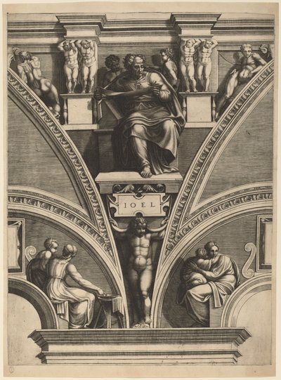 Der Prophet Joel von Giorgio Ghisi after Michelangelo