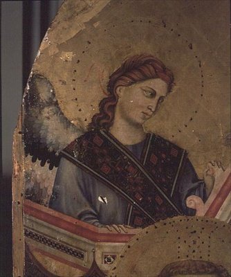 Engel aus Madonna und Kind auf dem Thron von Giotto di Bondone