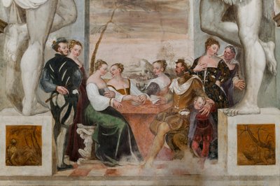 Kartenspiel, Hauptsaal, ca. 1570 von Giovanni Antonio Fasolo