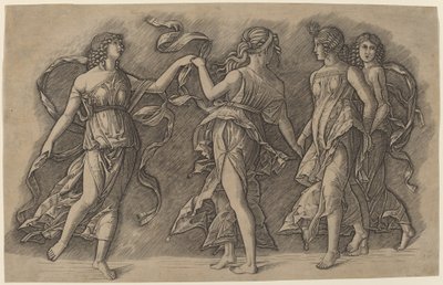 Vier tanzende Musen von Giovanni Antonio da Brescia, after Andrea Mantegna