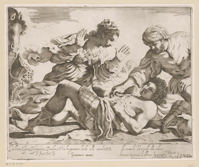 Erminia und Vafrino finden Tancredi von Giovanni Battista Pasqualini