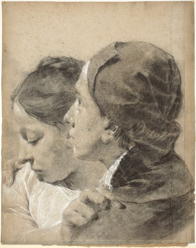 Ein junger Mann umarmt ein Mädchen von Giovanni Battista Piazzetta