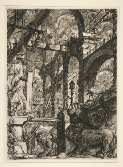 Carceri, V: Die Löwen-Reliefs von Giovanni Battista Piranesi