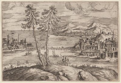 Landschaft mit zwei Bäumen von Giovanni Battista Pittoni
