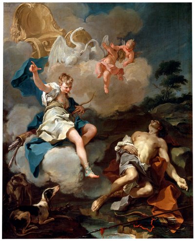 Diana und Endymion von Giovanni Battista Pittoni the Younger