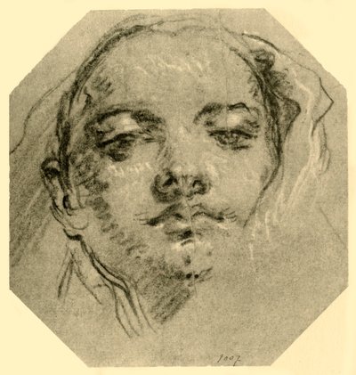 Kopf einer Frau, ca. 1739-ca. 1744, 1928 von Giovanni Battista Tiepolo