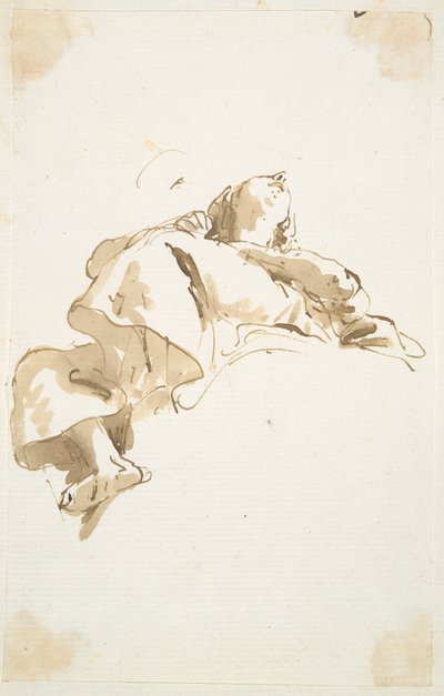 Liegende weibliche Figur von unten gesehen von Giovanni Battista Tiepolo
