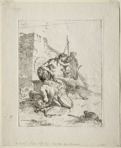 Scherzi: Satyrfamilie mit dem Obelisken von Giovanni Battista Tiepolo