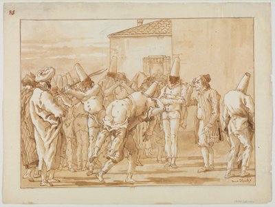 Die Auspeitschung von Punchinello von Giovanni Battista Tiepolo