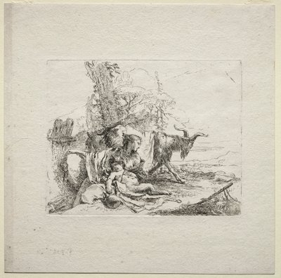 Verschiedene Kaprizen: Die Frau mit Tamburin von Giovanni Battista Tiepolo