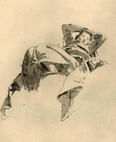 Ruhende Frau, Mitte 18. Jahrhundert, 1928 von Giovanni Battista Tiepolo