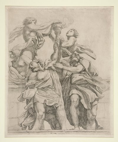 Zwei Apostel und drei Engel von Giovanni Battista Vanni
