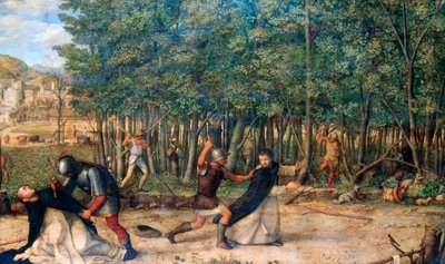 Die Ermordung des heiligen Peter Martyr, ca. 1507 von Giovanni Bellini