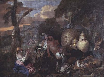Bacchantinnen und ein Satyr von Giovanni Benedetto Castiglione