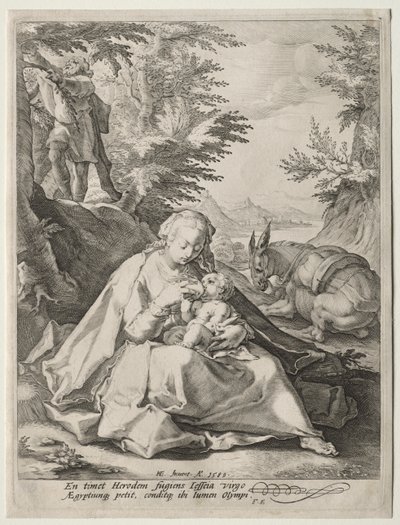 Ruhe auf der Flucht nach Ägypten von Giovanni Benedetto Castiglione
