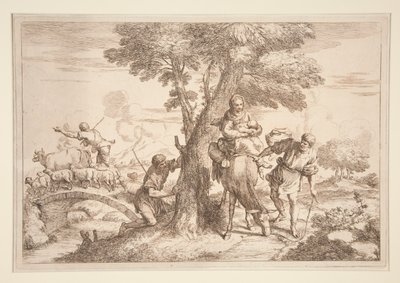 Die Flucht nach Ägypten von Giovanni Benedetto Castiglione