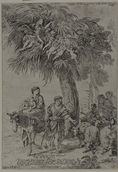Die Flucht nach Ägypten von Giovanni Benedetto Castiglione
