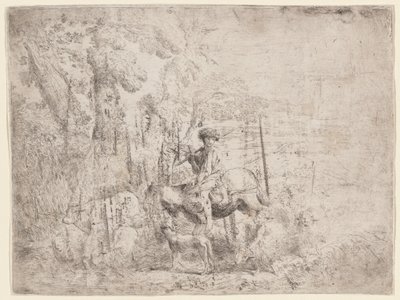 Junger Hirte zu Pferd von Giovanni Benedetto Castiglione