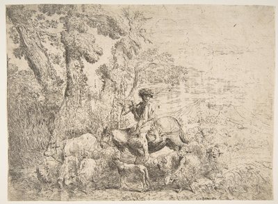 Junger Hirte zu Pferd, 1638 von Giovanni Benedetto Castiglione