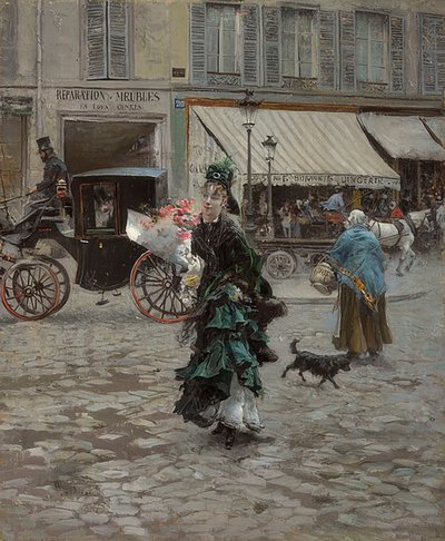 Beim Überqueren der Straße von Giovanni Boldini