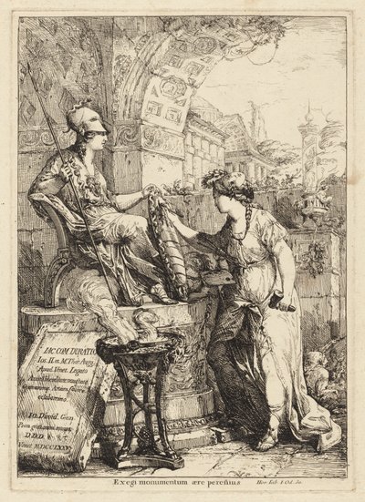 Exegi Monumentum (Kunst, die Minervas Schild beschriftet) von Giovanni David