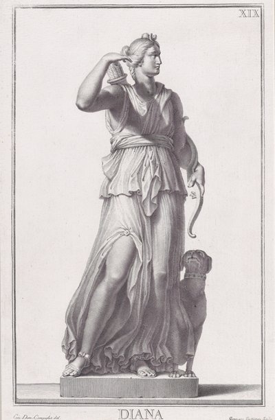 Statue der Diana, 1734 von Giovanni Domenico Campiglia