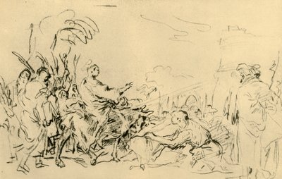 Einzug Christi in Jerusalem, um 1759, 1928 von Giovanni Domenico Tiepolo