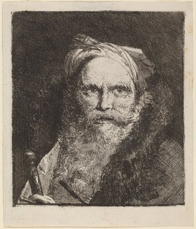Alter Mann mit einem Schwert von Giovanni Domenico Tiepolo