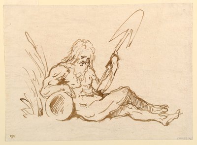 Skizze eines Flussgottes von Giovanni Domenico Tiepolo