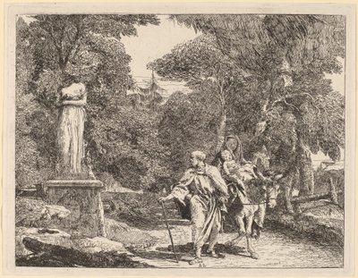 Das Ereignis des fallenden Götzenbildes von Giovanni Domenico Tiepolo