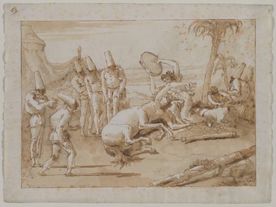 Die Frau mit dem Tamburin von Giovanni Domenico Tiepolo