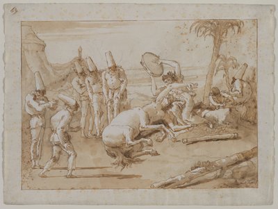 Die Frau mit dem Tamburin von Giovanni Domenico Tiepolo