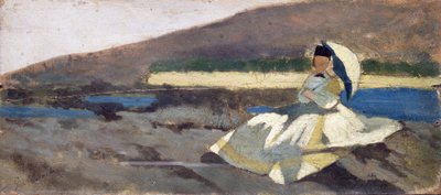 Sitzende Dame in Landschaft von Giovanni Fattori