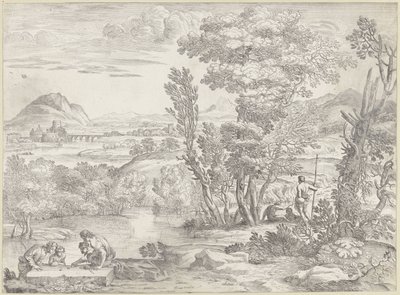 Landschaft mit vier Spielern von Giovanni Francesco Grimaldi