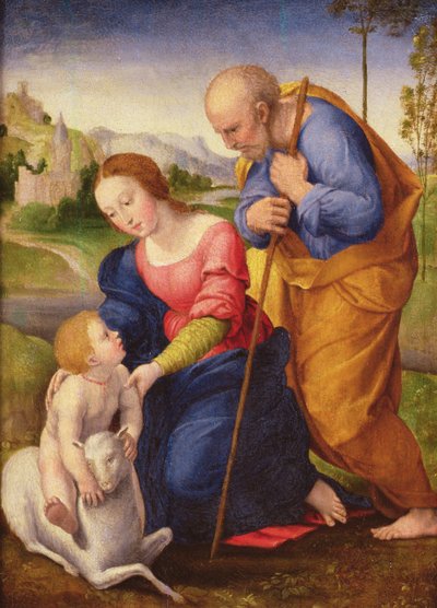 Die Heilige Familie mit dem Lamm von Giovanni Francesco Penni