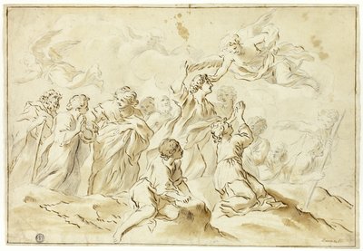 Gesegnete steigen in den Himmel auf von Giovanni Francesco Romanelli