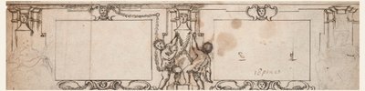 Entwurf für geschnitzte Paneele von Giovanni Francesco Romanelli