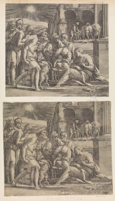 Die Anbetung der Hirten von Giovanni Jacopo Caraglio