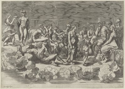 Versammlung der Götter auf dem Olymp von Giovanni Jacopo Caraglio