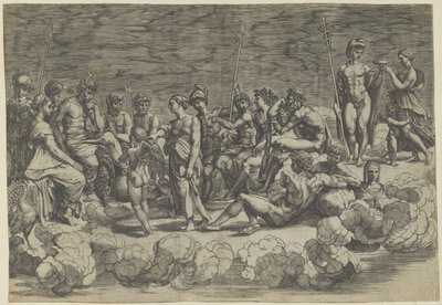 Versammlung der Götter auf dem Olymp von Giovanni Jacopo Caraglio