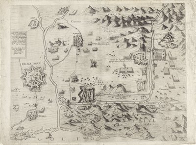 Grundriss der Belagerung von Palmanova von Giovanni Justo