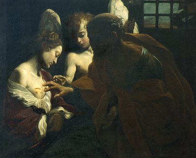 Der heilige Petrus heilt die heilige Agatha von Giovanni Lanfranco